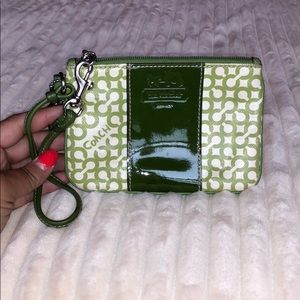 Coach green coin purse